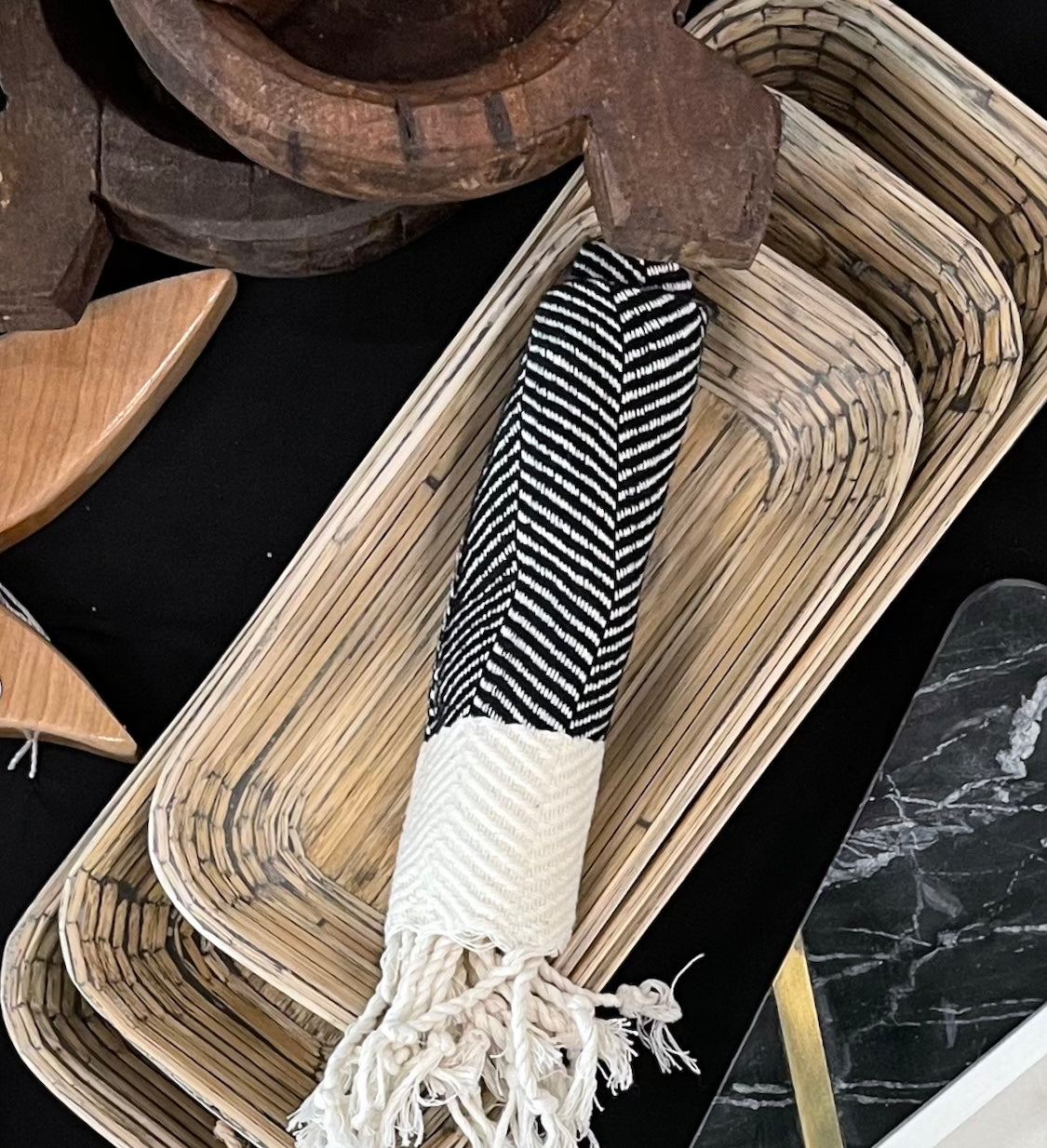 Smoked Bamboo Tray Set