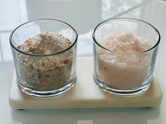 Glass + Marble Salt Cellar