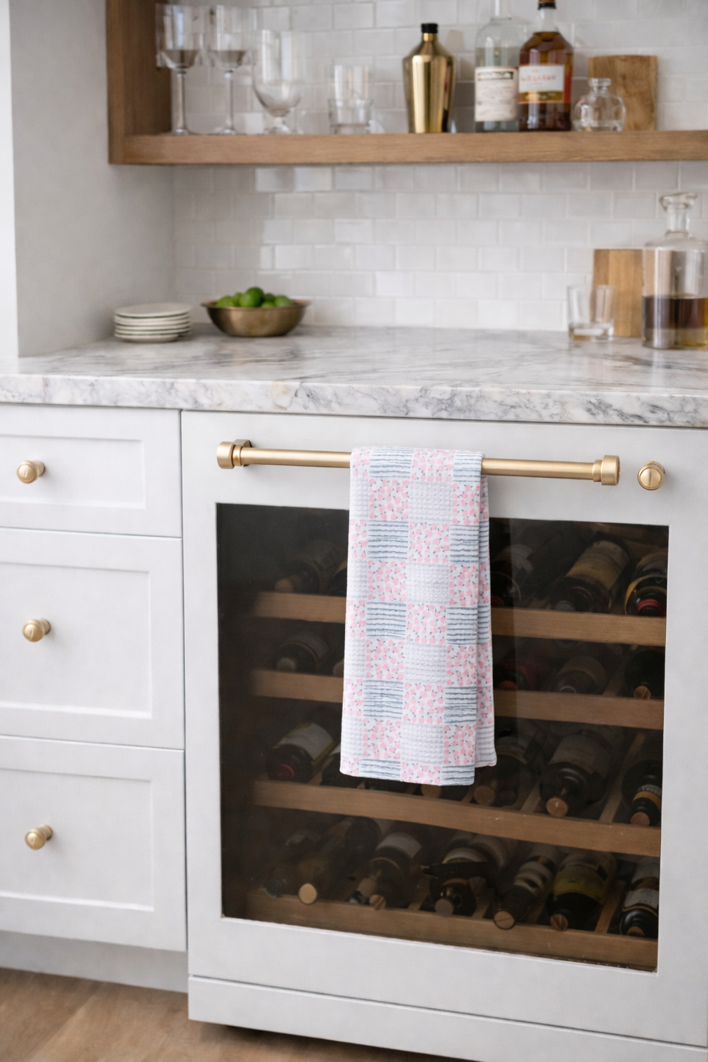 Mini Flowers Bar Towel-Pink