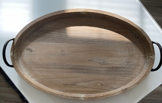 Choosing this option your Charcuterie will be plated on this Natural Wood Tray with Handles. Dimensions 21"L x 13.25"W x 3.5"H (including handles)